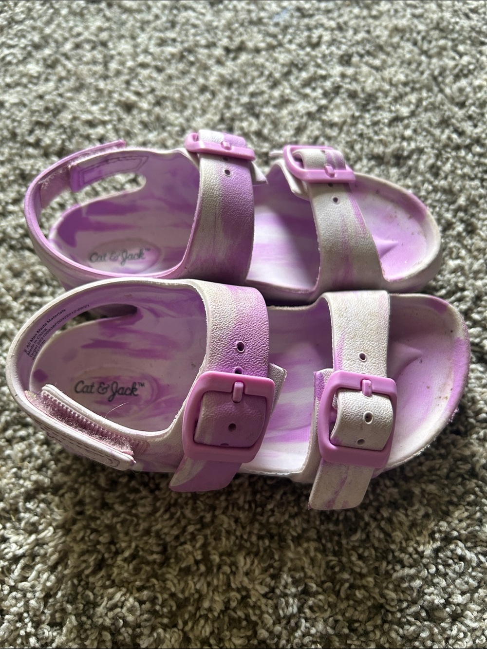 Cat & Jack Kids Pink and White Buckle Water Sandals